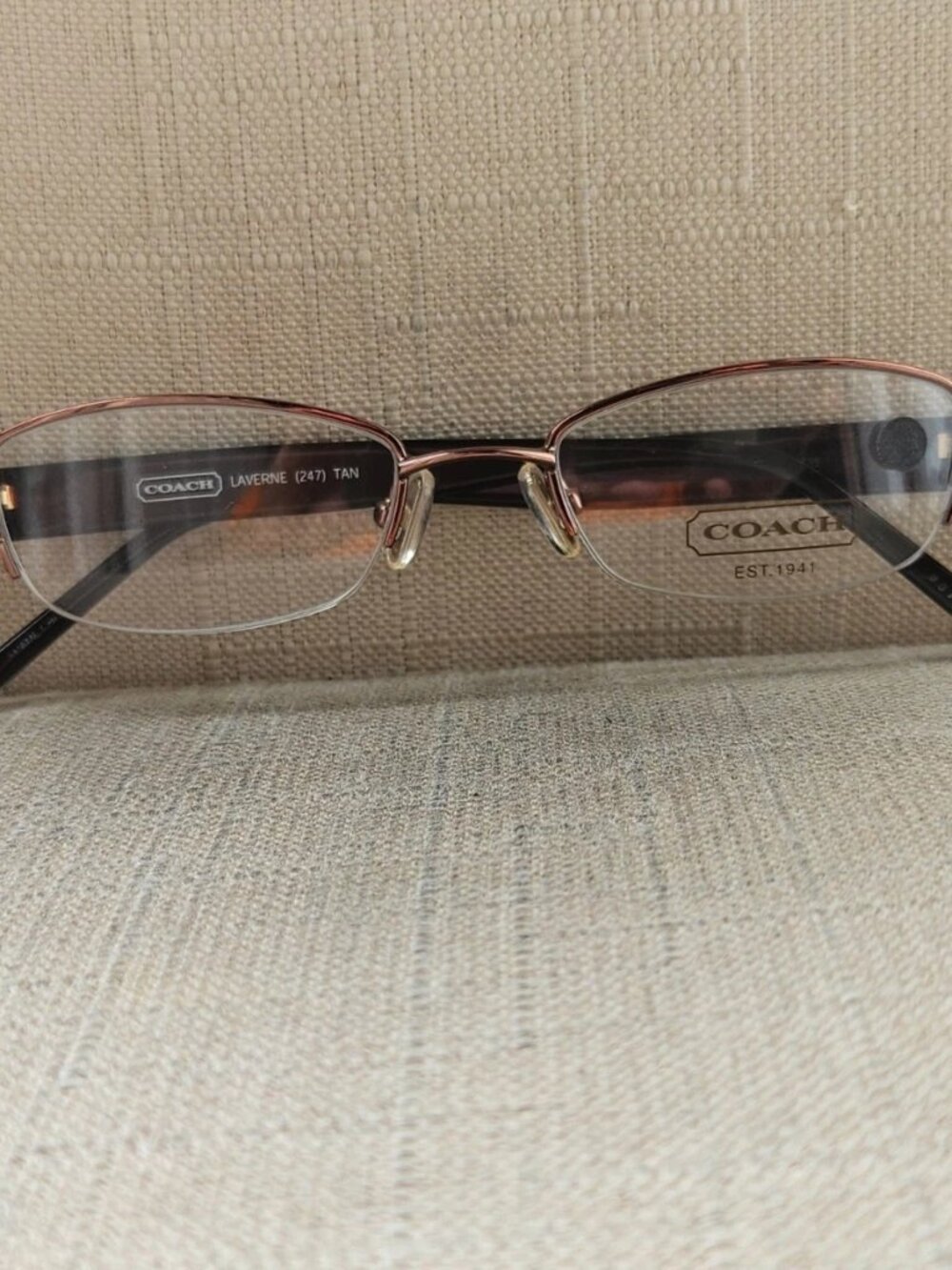 New Coach Women Glasses Frame Eyewear LAVERNE 247 TAN Half Rim Eyeglasses - Picture 4 of 13